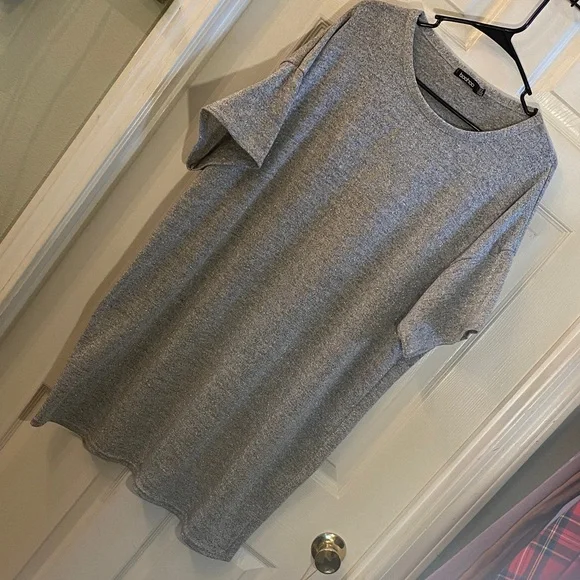 Boohoo Heather Gray Glittery Sparkly T shirt Dress - Picture 3 of 12